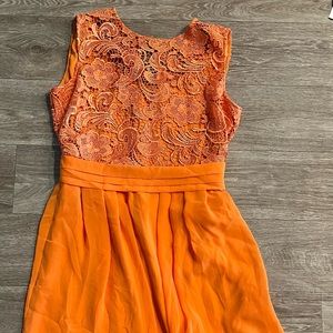 Orange lace flowy dress